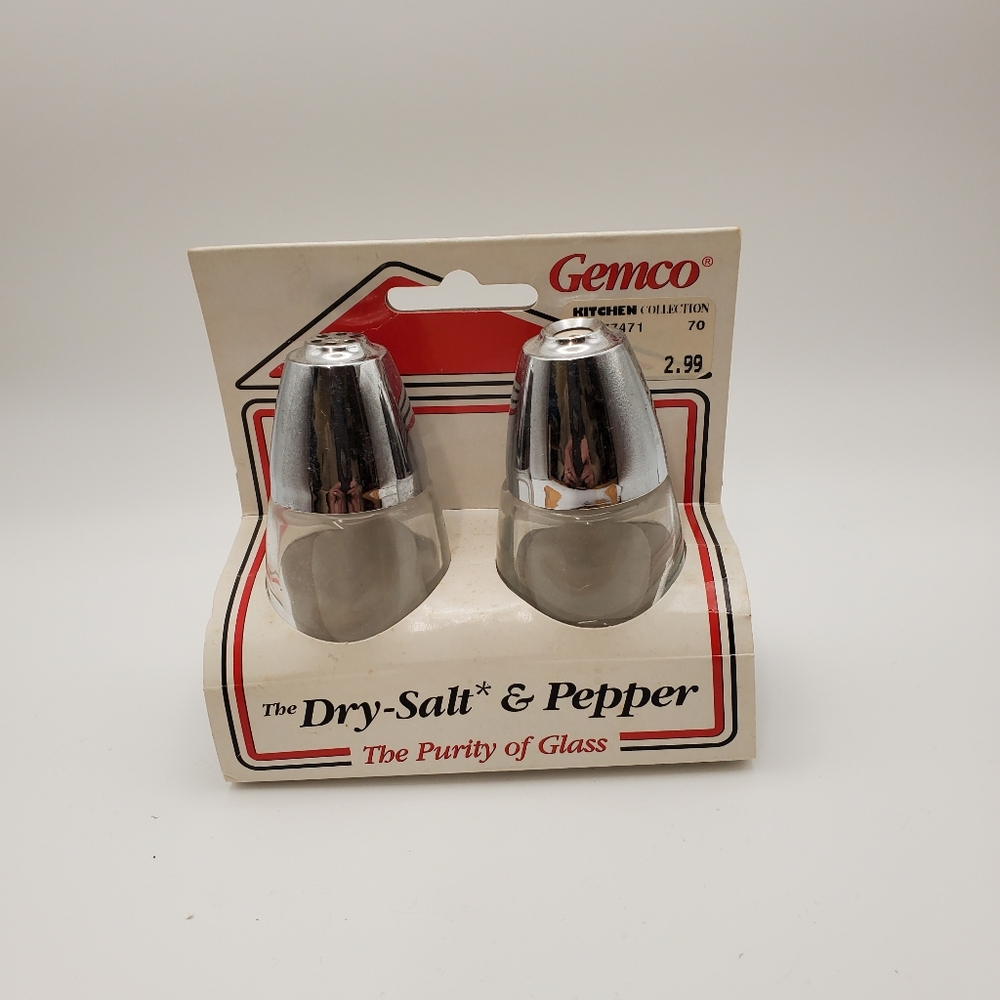 Vintage 1980s Gemco Dry Salt And Pepper Shakers Original Box Cottagecore Retro